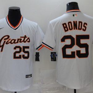 San Francisco Giants #25 Barry Bonds White Cool Base Stitched Jersey