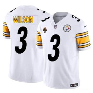 Pittsburgh Steelers #3 Russell Wilson White 2024 F.U.S.E. With Walter Payton Patch Vapor Limited Stitched Jersey