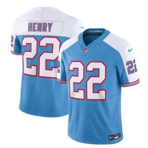 Tennessee Titans #22 Derrick Henry Blue White 2023 F.U.S.E. Vapor Limited Throwback Stitched Jersey