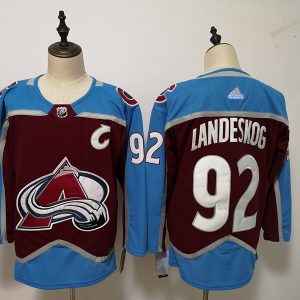 Colorado Avalanche #92 Gabriel Landeskog Burgundy Stitched Adidas Jersey