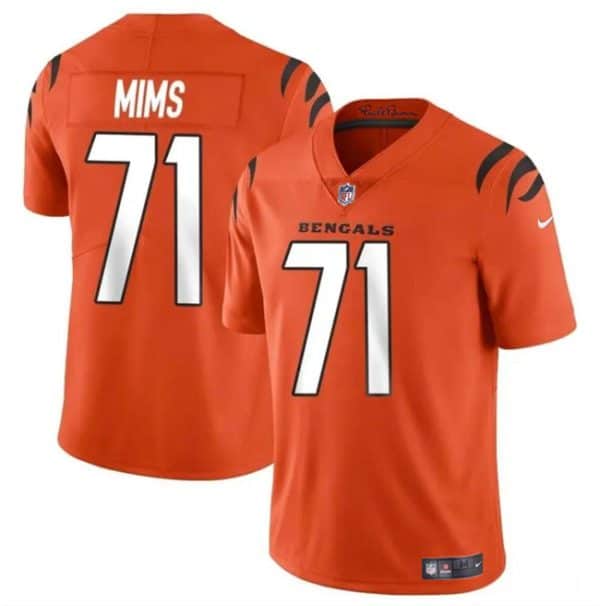 Cincinnati Bengals #71 Amarius Mims Orange 2024 Draft Vapor Untouchable Limited Stitched Jersey