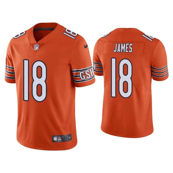 Chicago Bears #18 Jesse James Orange Vapor Untouchable Limited Stitched Jersey