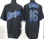 Dodgers #16 Andre Ethier Black Fashion Stitched Jersey