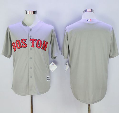 Red Sox Blank Grey New Cool Base Stitched Jersey