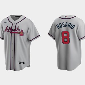 Atlanta Braves #8 Eddie Rosario Gray Cool Base Stitched Jersey