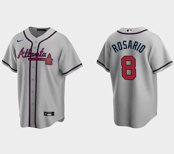 Atlanta Braves #8 Eddie Rosario Gray Cool Base Stitched Jersey