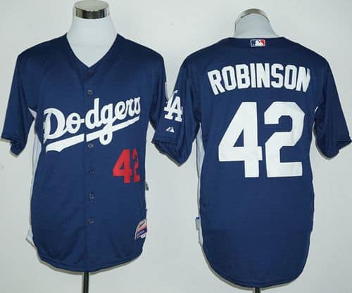 Dodgers #42 Jackie Robinson Navy Blue Cooperstown Stitched Jersey