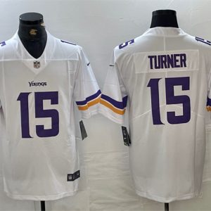 Minnesota Vikings #15 Dallas Turner White 2024 Draft Vapor Untouchable Limited Stitched Jersey