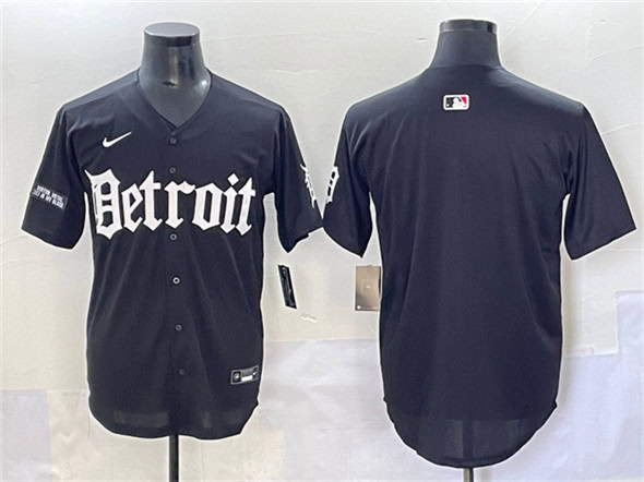 Detroit Tigers Blank Black 'Motor Gothic Edition' Vapor Premier Limited Stitched Jersey