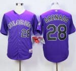 Rockies #28 Nolan Arenado Purple Cool Base Stitched Jersey