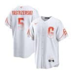 San Francisco Giants #5 Mike Yastrzemski White City Connect Cool Base Stitched Baseball Jersey