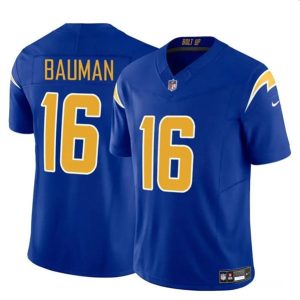 Los Angeles Chargers #16 Casey Bauman Royal 2024 F.U.S.E. Vapor Limited Stitched Jersey