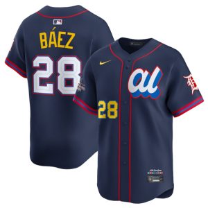 American League #28 Javier B¨¢ez Navy 2025 All-Star Edition Limited Stitched Jersey