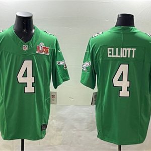 Philadelphia Eagles #4 Jake Elliott Green 2025 Super Bowl LIX Patch F.U.S.E. Throwback Vapor Untouchable Limited Stitched Jersey