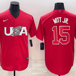 USA #15 Bobby Witt Jr. 2023 Red World Classic Stitched Jersey
