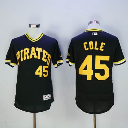 Pirates #45 Gerrit Cole Black Flexbase Authentic Collection Cooperstown Stitched Jersey