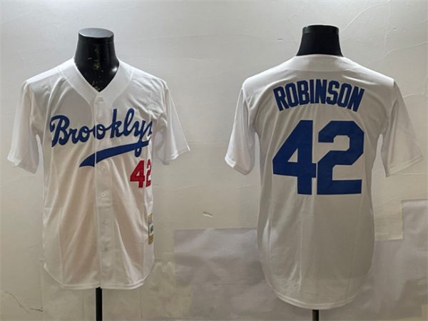 Brooklyn Dodgers #42 Jackie Robinson White Stitched Jersey