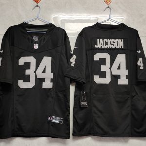 Las Vegas Raiders #34 Bo Jackson Black 2023 F.U.S.E Vapor Untouchable Stitched Jersey