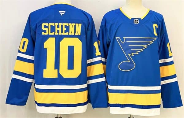 St. Louis Blues #10 Brayden Schenn Blue 2025 With C Patch Stitched Jersey