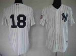 Yankees #18 Johnny Damon Stitched White Jersey