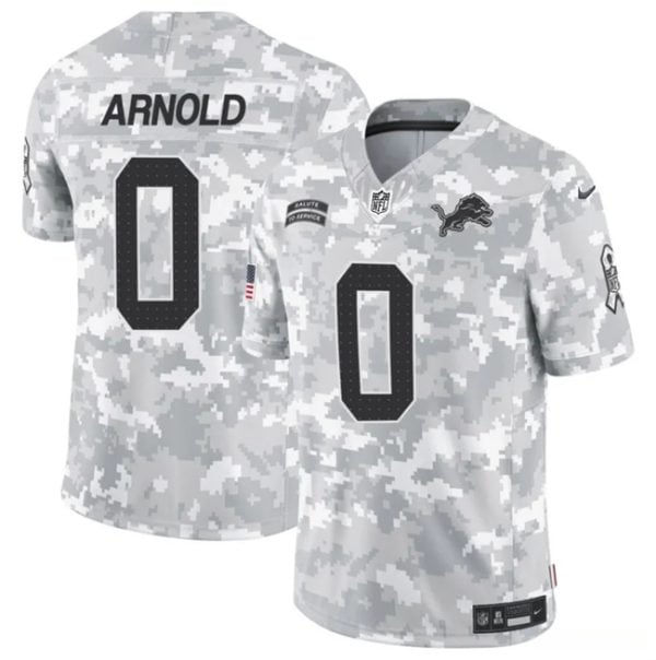 Detroit Lions #0 Terrion Arnold Arctic Camo 2024 F.U.S.E. Salute To Service Limited Stitched Jersey