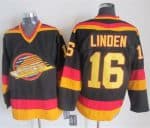 Canucks #16 Trevor Linden Black Gold CCM Throwback Stitched Jersey