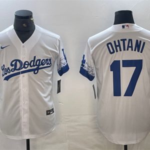 Los Angeles Dodgers #17 Shohei Ohtani White City Connect Cool Base Stitched Jersey