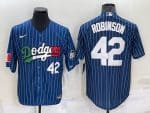 Los Angeles Dodgers #42 Jackie Robinson Navy Mexico World Series Cool Base Stitched Baseball Jersey
