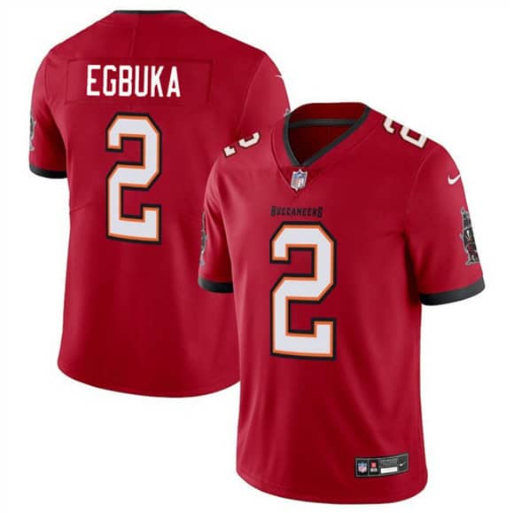 Tampa Bay Buccaneers #2 Emeka Egbuka Red 2025 Draft Vapor Limited Football Stitched Jersey