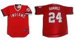 Indians #24 Manny Ramirez Red 1978 Turn Back The Clock Stitched Jersey