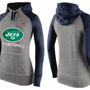 Nike New York Jets Performance Hoodie Grey Dark Blue