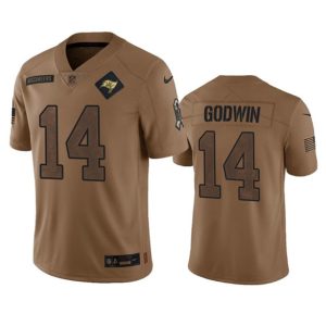 Tampa Bay Buccaneers #14 Chris Godwin 2023 Brown Salute To Service Limited Stitched Jersey