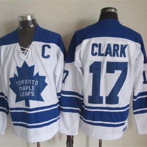 Maple Leafs #17 Wendel Clark White CCM Throwback Third Stitched Jersey