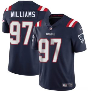 New England Patriots #97 Milton Williams Navy 2025 Vapor Limited Stitched Jersey