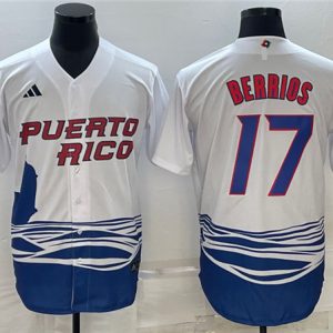 Dominican Republic #17 Jos¨¦ Berr¨ªos 2023 White World Classic Stitched Jersey