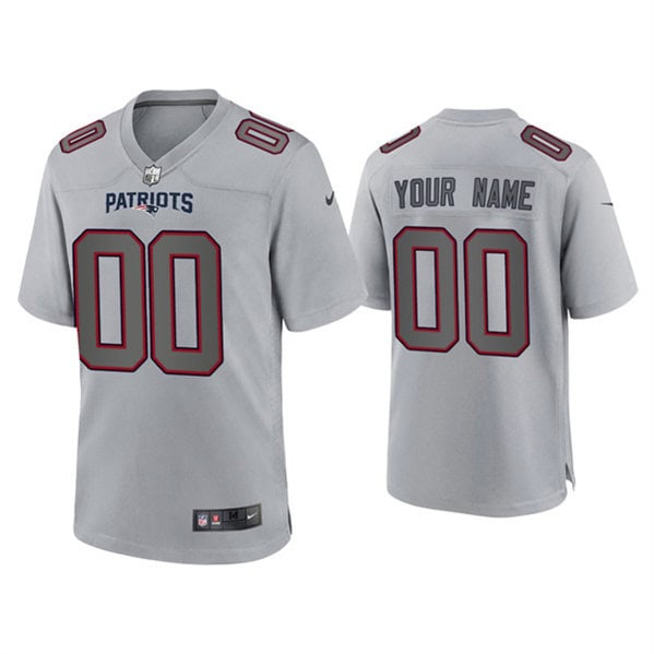 New England Patriots Customized Custom Gray Atmosphere Fashion Stitched Game Jersey