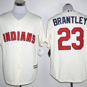 Indians #23 Michael Brantley Cream New Cool Base Stitched Jersey