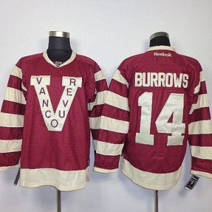 Canucks #14 Alexandre Burrows Red Stitched Jersey