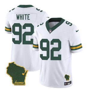 Green Bay Packers #92 Reggie White White Home Patch 2023 F.U.S.E. Vapor Untouchable Limited Stitched Jersey