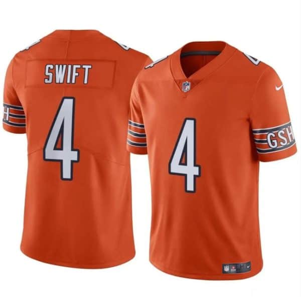 Chicago Bears #4 D¡¯Andre Swift Orange Vapor Stitched Jersey