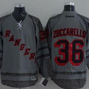 Rangers #36 Mats Zuccarello Charcoal Cross Check Fashion Stitched Jersey