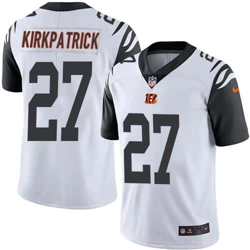 Bengals #27 Dre Kirkpatrick White Stitched Limited Rush Nike Jersey