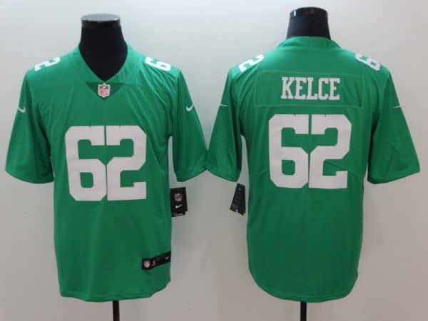 Philadelphia Eagles #62 Jason Kelce Green Throwback Vapor Untouchable Limited Stitched Jersey