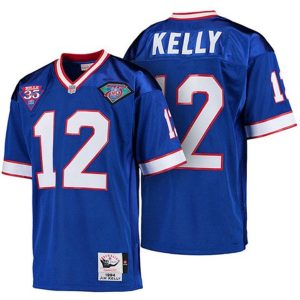 Buffalo Bills #12 Jim Kelly Blue Stitched Jersey