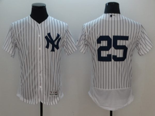 New York Yankees #25 Gleyber Torres White Flexbase Stitched Jersey