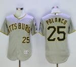Pirates #25 Gregory Polanco Grey Flexbase Authentic Collection Stitched Jersey