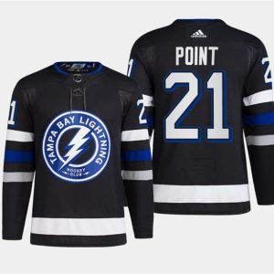 Tampa Bay Lightning #21 Brayden Point Black Alternate Premier Breakaway Stitched Jersey
