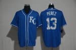 Kansas City Royals #13 Salvador Perez Royal Team Logo Print Cool Base Stitched Jersey