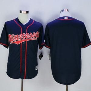 Twins Blank Navy Blue New Cool Base Alternate Road Stitched Jersey
