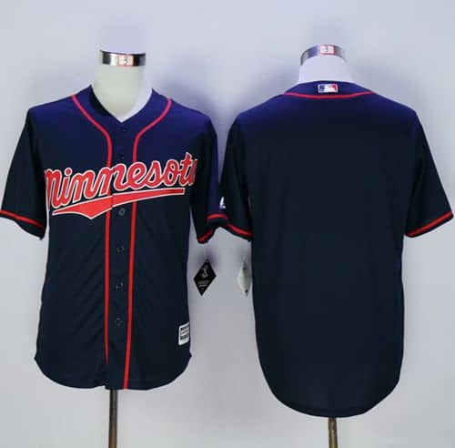 Twins Blank Navy Blue New Cool Base Alternate Road Stitched Jersey
